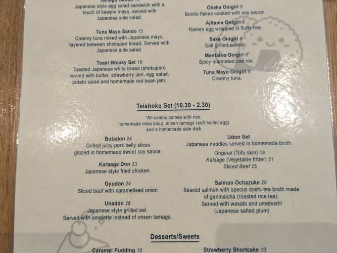 food menu